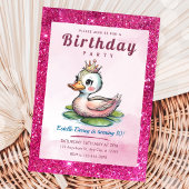Invitation Mentions d'anniversaire de princesse canard mignon
