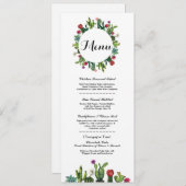 Invitation Menu Accueil Mariage Cactus Fiesta Menus Mexicains (Devant / Derrière)