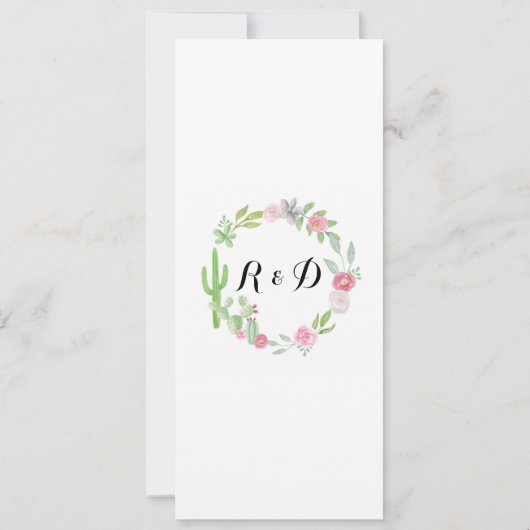 Invitation Menu Accueil Mariage Cactus Fiesta Menus Mexicains (Dos)