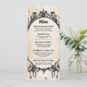 Invitation Menu Accueil Mariage Cadre gothique Halloween (Debout devant)