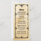 Invitation Menu Accueil Mariage Cadre gothique Halloween (Devant)
