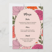 Invitation Menu and place card template 2 in 1 (Devant)