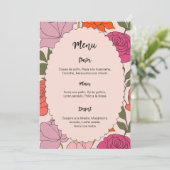 Invitation Menu and place card template 2 in 1 (Debout devant)