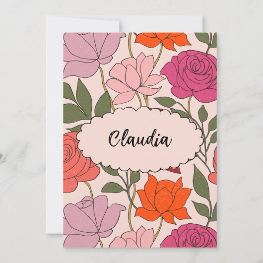 Invitation Menu and place card template 2 in 1 (Dos)