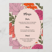 Invitation Menu and place card template 2 in 1 (Devant / Derrière)