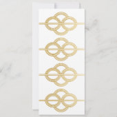 Invitation Menu Art Déco Or Blanc Réception de Mariage (Dos)