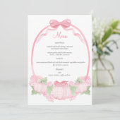 Invitation Menu Baby shower Citrouille rose En vichy (Debout devant)