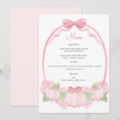Invitation Menu Baby shower Citrouille rose En vichy (Devant / Derrière)