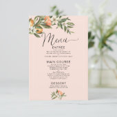 Invitation Menu Baby shower Clementine Little Cutie Rose (Debout devant)