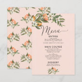 Invitation Menu Baby shower Clementine Little Cutie Rose (Devant / Derrière)