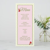 Invitation Menu Baby shower fraise (Debout devant)