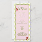 Invitation Menu Baby shower fraise (Devant)