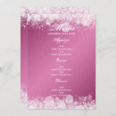 Invitation Menu Baby shower Nuit Éclatée rose (Devant / Derrière)