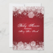 Invitation Menu Baby shower nuit rouge étincelle (Dos)
