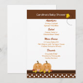 Invitation Menu Baby shower personnalisé Lil Citrouille Fall (Devant / Derrière)
