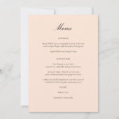 Invitation Menu Blush Pink Pastel (Devant)