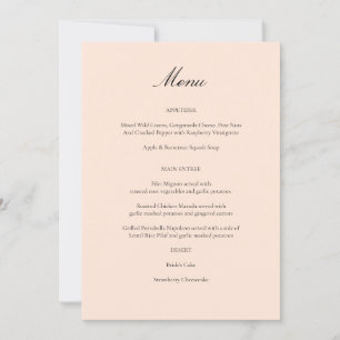 Invitation Menu Blush Pink Pastel