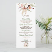 Invitation Menu Boho Soft Coloured Rose/White Flowers Mariage (Debout devant)