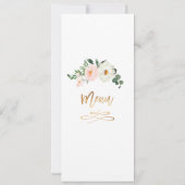 Invitation Menu Bouquets de fleurs de couleur aquarelle (Dos)