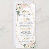 Invitation Menu Bouquets de fleurs de couleur aquarelle (Devant)