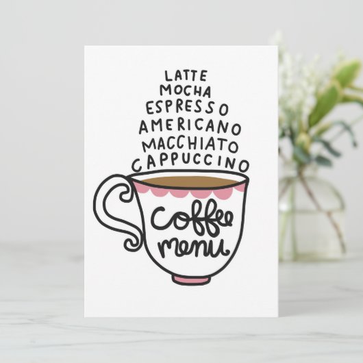 Invitation Menu Café Lover (Debout devant)