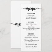 Invitation Menu Card, Christmas Menu, Dinner, Lunch (Devant / Derrière)