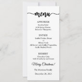 Invitation Menu Card, Christmas Menu, Dinner, Lunch (Devant)
