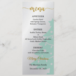 Invitation Menu Card, Christmas Menu, Dinner, Lunch