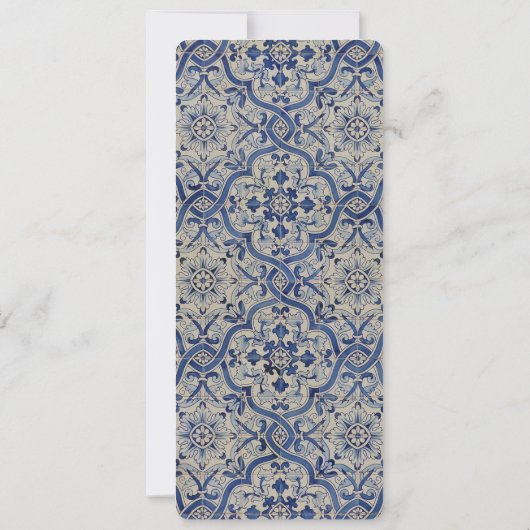 Invitation Menu Carreaux bleus (Dos)