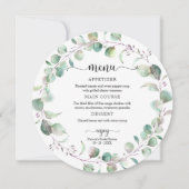 Invitation Menu Cercle Fête des mariées Eucalyptus vert (Devant)