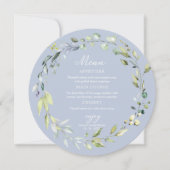 Invitation Menu circulaire pour douche de mariée eucalyptus v (Devant)