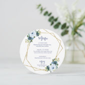 Invitation Menu circulaire pour la douche de mariée aux fleur (Debout devant)