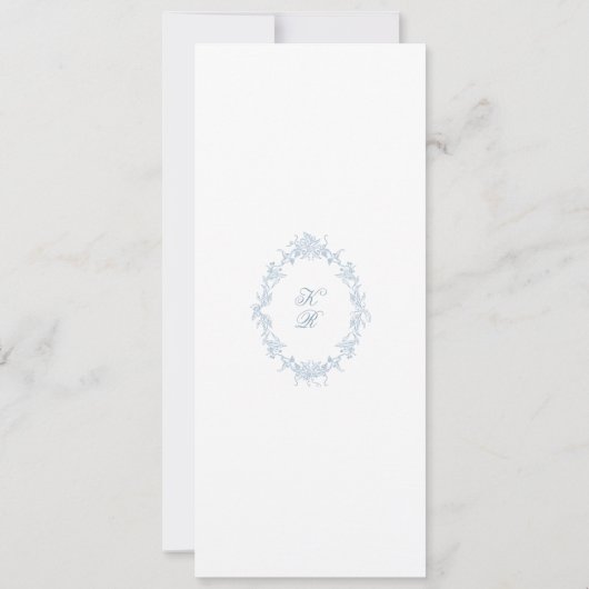 Invitation Menu classique Mariage Crest Floral Dinner Menu (Dos)