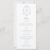 Invitation Menu classique Mariage Crest Floral Dinner Menu (Devant)