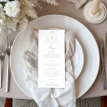 Invitation Menu classique Mariage Crest Floral Dinner Menu<br><div class="desc">c</div>