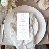 Invitation Menu classique Mariage Crest Floral Dinner Menu