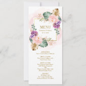 Invitation Menu classique Mariage floral flou violet Tropical (Devant)
