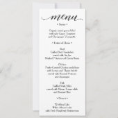 Invitation Menu Classique - Menu Mariage ou Menu Fête des mar (Devant)