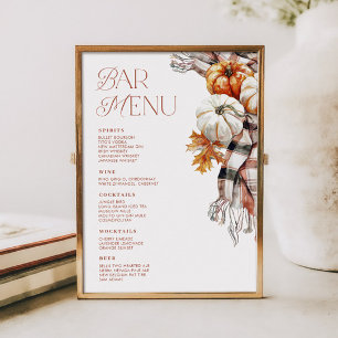 Invitation Menu Confortable Rustique Automne 5x7 Bar Boisson