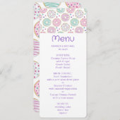 Invitation Menu Couleur Motif de beignes (Devant / Derrière)