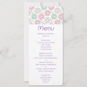 Invitation Menu Couleur Motif de beignes