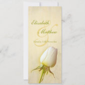 Invitation Menu d'accueil de mariage de rose blanche (Devant)