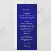 Invitation Menu Dark Moody Royal Blue avec Scratches (Devant)