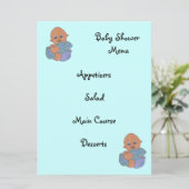 Invitation menu de baby shower (Debout devant)