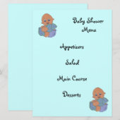 Invitation menu de baby shower (Devant / Derrière)