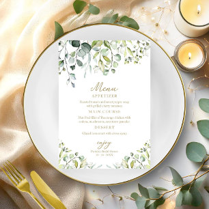 Invitation Menu de Baby Shower avec Jolies Feuillages et Euca