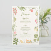 Invitation Menu de Baby Shower Frais du Marché (Debout devant)