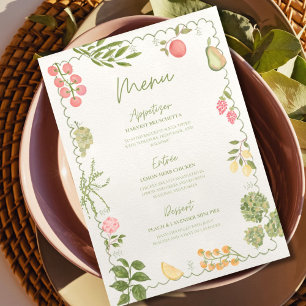Invitation Menu de Baby Shower "Fresh off the Market"
