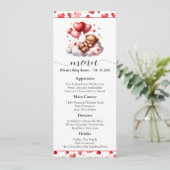 Invitation Menu de Baby Shower Ours de la Saint-Valentin (Debout devant)
