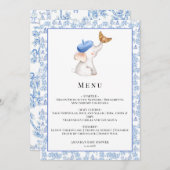 Invitation Menu de Baby Shower Romantique Fille Bonjour Bébé (Devant / Derrière)